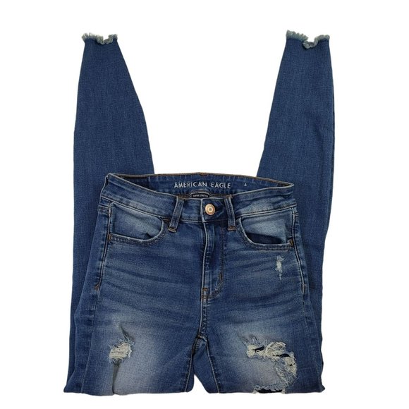 American Eagle Outfitters Denim - American Eagle Destroyed Super Stretch Hi-Rise Jegging Size 2 Long